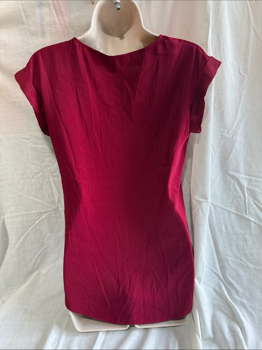 Express Women's V-Neck Zip Front Blouse - Raspberry - Picture 3 of 3